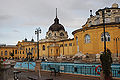 Budapest thermal spa Széchenyi Gyógyfürdő. Outside pool.