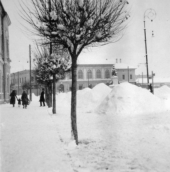 File:Széchenyi tér, Hősök szobra a Korona szálló előtt. Fortepan 3298.jpg