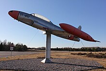 T-33A Royal Danish Air Force - Now gate guard at the Air Force Flying School T-33A Shooting Star - DT-497 - Karup Flyvestation b.jpg