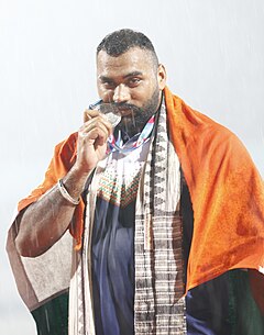 TAJINDER PAL SINGH TOOR Shotput.jpg'de Hindistan İçin Gümüş Kazandı