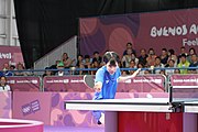 Deutsch: Tischtennis bei den Olympischen Jugendspielen 2018; Tag 9, 15. Oktober 2018; Mixed, Finale, Mixed-Doppel – Miu Hirano (JPN) gegen Sun Yingsha (CHN) 2:3 English: Table tennis at the 2018 Summer Youth Olympics at 15 October 2018 – Mixed Final, Mixed-Double – Miu Hirano (JPN) Vs Sun Yingsha (CHN) 2:3