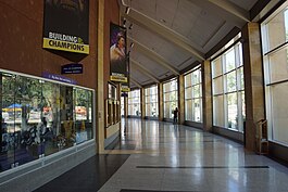 Constructed in 2000, the Taylor Center is home to Bresnan Arena. Taylor Center Hall.jpg