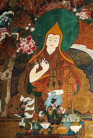 The 11th Dalai Lama, mural in the Utse in Samye.jpg