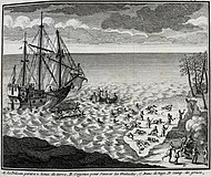Le naufrage du Pélican et le sauvetage de son équipage après le combat et la tempête.