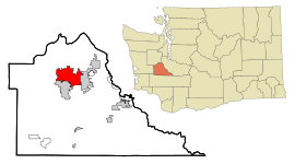 Poloha mesta Olympia v rámci federálneho štátu Washington a v rámci Thurston county
