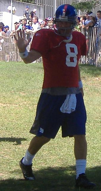 Tim Hasselbeck, seen here as a member of the New York Giants, was a backup quarterback for the Redskins from 2003 to 2004.[32]