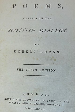 <i>Poems, Chiefly in the Scottish Dialect (London Edition)</i> 1787 collection of poems by Robert Burns