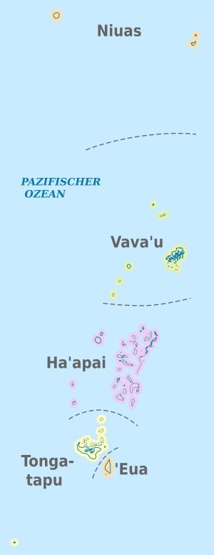 Tonga, administrative divisions - de - colored.svg