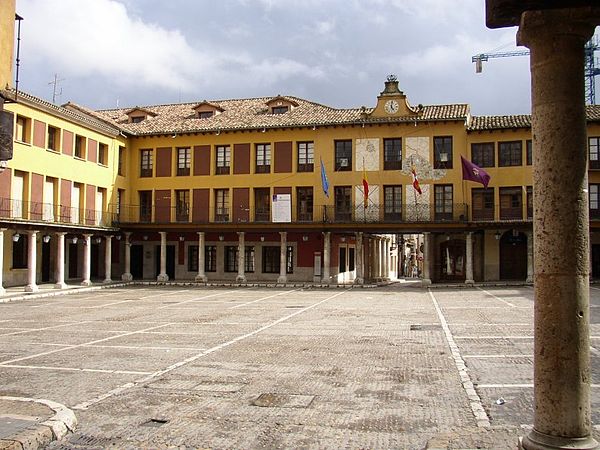 Plaza Mayor with colonnades.