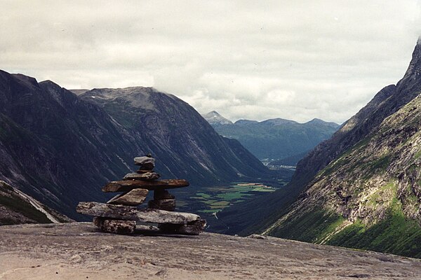 View of Åndalsnes from the top of Trollstigen