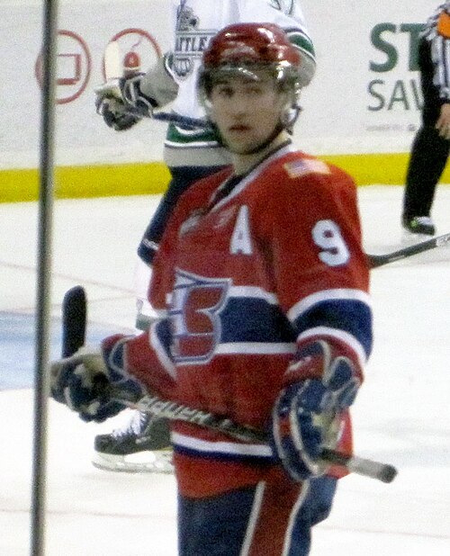 Johnson in February 2011. He played with the WHL's Spokane Chiefs for his major-junior ice hockey career.