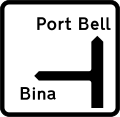 Map-type advance direction sign – T-intersection – Other roads.