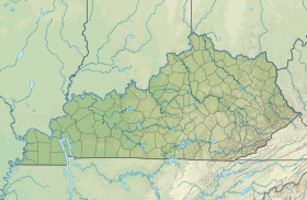 Ansicht auf der topografischen Karte von Kentucky