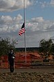 A lone bugler finishes a rendition of "Taps" at Miramar National Cemetery aboard Marine Corps Air Station Miramar, Calif., Nov. 22. Dignitaries buried four veterans and one spouse, marking the official opening of the new facility.