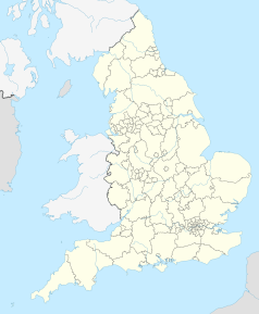 Mapa konturowa Anglii, na dole po prawej znajduje się punkt z opisem „Broadbridge Heath”