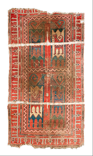 Animal carpet, Turkey, dated to the 11th–13th century, Museum of Islamic Art, Doha