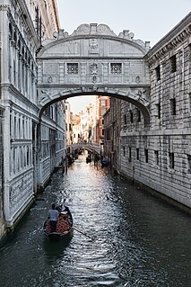 Bridge of Sighs bridge located in Venice, northern Italy