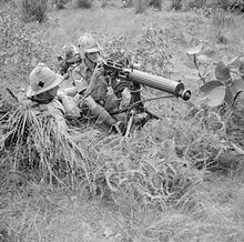 Vickers machine-gun of the 1st Battalion, Manchester Regiment, 17 October 1941, Malaya Vickers machine-gun of the 1st Manchester Regiment.jpg