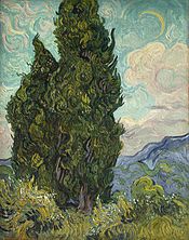 Cypresses (1889 painting by Vincent van Gogh) Vincent Van Gogh 0016.jpg
