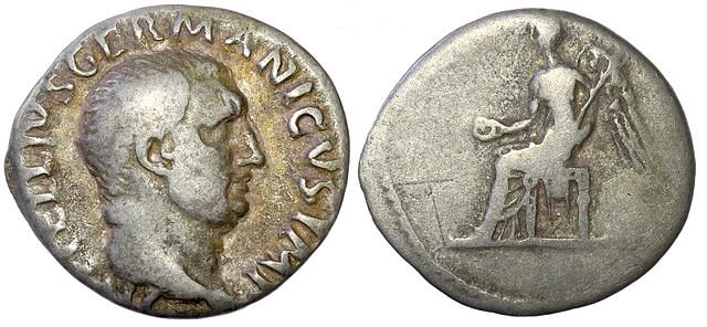 Vitellius Denarius, minted in AD 69 during the Year of the Four Emperors