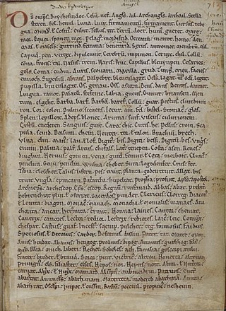 <i>Vocabularium Cornicum</i> Latin-Old Cornish glossary