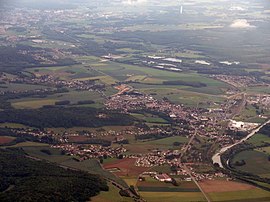 Letecký pohled na Ribécourt-Dreslincourt
