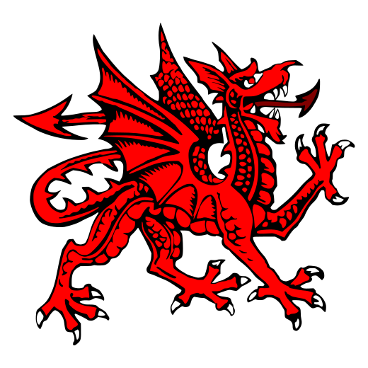 Y Ddraig Goch van het wapen van Wales