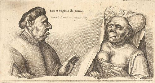 Wenceslas Hollar - Two deformed heads behind a wall (State 2).jpg