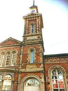 Wesleyan Day Schools, Lincoln Tower with decorative brickwork Wesleyan Day Schools, Lincoln 01.jpg