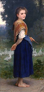 <i>The Goose Girl</i> (Bouguereau) painting by William-Adolphe Bouguereau