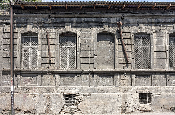 The windows of the old house. Baku, Azerbaijan