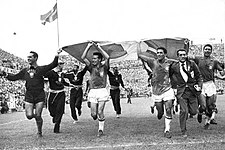 Tour d'honneur des Brésiliens en 1958.