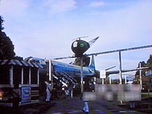 The helicopter monorail and the Vickers Viscount propeller plane Wobbies World Helicopter Monorail and Airplane.jpg