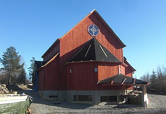 Kyrkan under byggnad 2012.