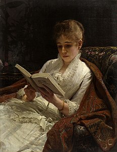 Chân dung một phụ nữ đang đọc sách, 1881