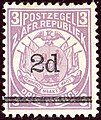 2d surcharge on 3d issue 1887 SG194