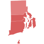 1964 Rhode Island gubernur hasil pemilihan peta oleh county.svg