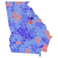 1972 United States Senate election in Georgia results map by county.svg