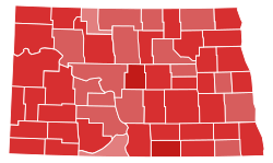 1980 United States Senate election in North Dakota results map by county.svg