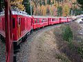 Southbound local train between Morteratsch and Berninapass