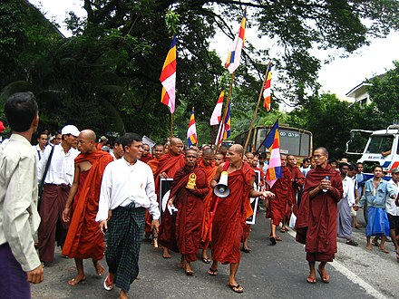 Buddhist monks were at the forefront of the so-called Saffron Revolution in 2007, in protest of living and economic conditions in the country.