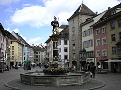 Schaffhausenin vanhaakaupunkia.