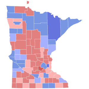 Mapa dos resultados da eleição do Secretário de Estado de Minnesota em 2010 por county.svg