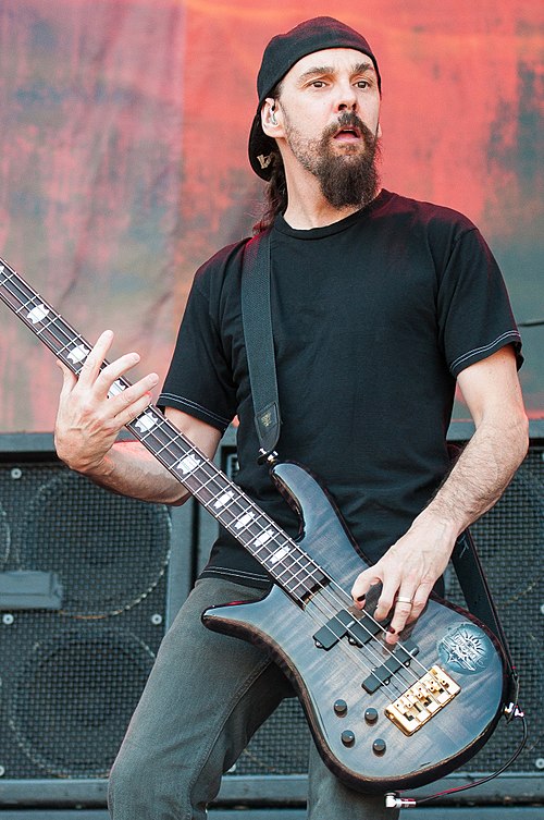 Merrill performing with Godsmack in 2015
