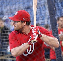 2016-10-13 Daniel Murphy antaŭ Matĉo 5 el NLDS 04.jpg