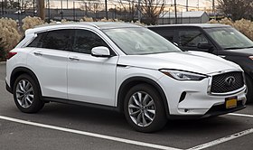2019 Infiniti QX50 Pure AWD in Lunar White, front right.jpg