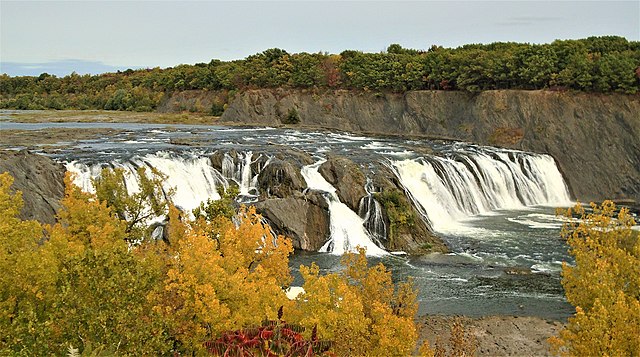 Cohoes Falls, near the eastern end of the Mohawk River in Cohoes, New York