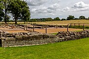 Remains of Birdoswald Roman Fort in Hadrian's Wall in the United Kingdom.