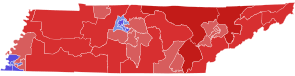 2022 Tennessee governor election by state senate district.svg