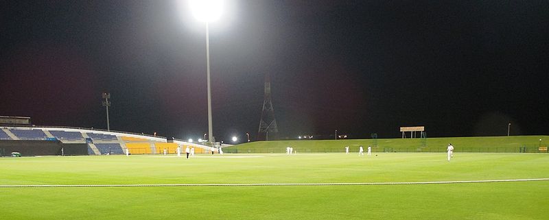 File:A day-night first class match between Marylebone Cricket Club and Durham at the Sheikh Zayed Cricket Stadium, Abu Dhabi, UAE.JPG